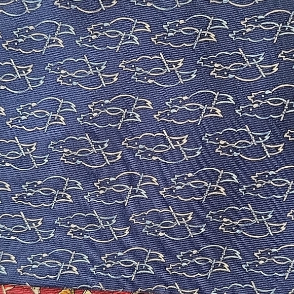 Two Ferragamo Silk Circus Elephant and Parrot Ties $420 - Picture 4 of 6